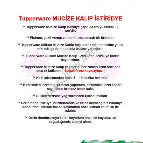 Tupperware SİLİKON PİŞİRME KALIBI İSTİRİDYE SİLİKON KEK KALIBI HSGL - 3