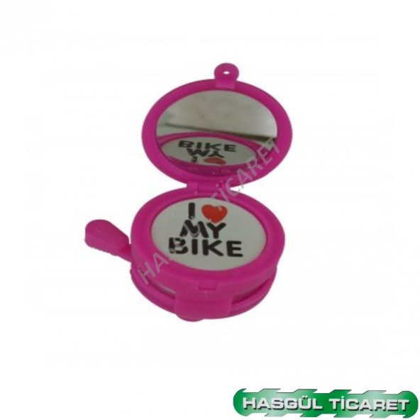 Hsgl Bisiklet Pembe Aynalı Zil Uyarı Ve İkaz Bisiklet Aksesuar - 3
