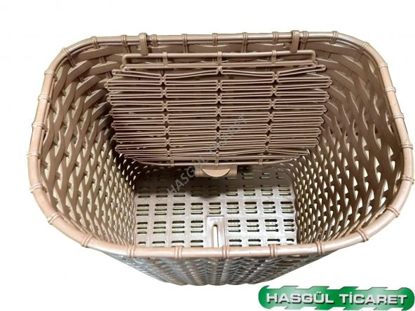 Hsgl Bisiklet Ön sepet Hsır Görünümlü Plastik Kahverengi 26 jant - 5