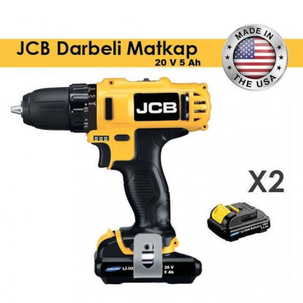 JCB Pro Plus 20 V 5 Ah Darbeli Çift Akülü Vidalama Şarjlı Matkap - 2