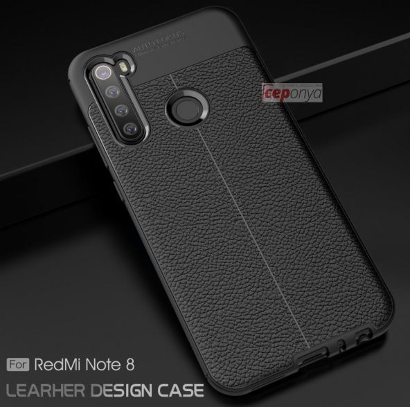 Xiaomi Redmi Note 8 Kamera Korumalı Deri Görünümlü Silikon Kılıf - 2