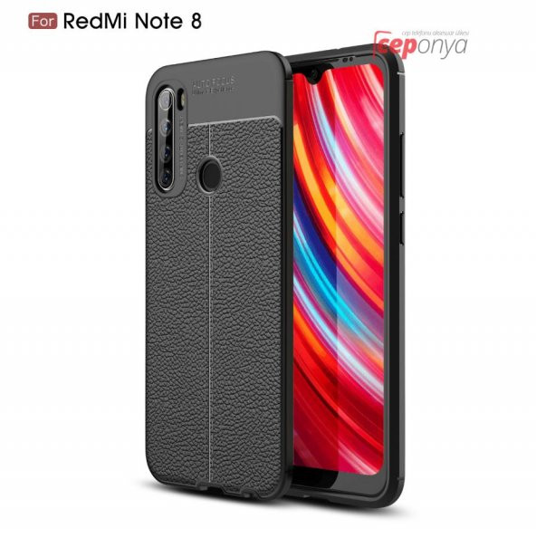 Xiaomi Redmi Note 8 Kamera Korumalı Deri Görünümlü Silikon Kılıf - 3