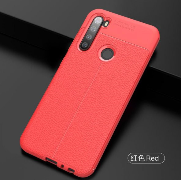 Xiaomi Redmi Note 8 Kamera Korumalı Deri Görünümlü Silikon Kılıf - 5