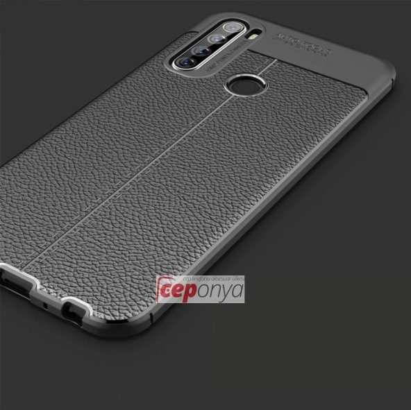 Xiaomi Redmi Note 8 Kamera Korumalı Deri Görünümlü Silikon Kılıf - 6