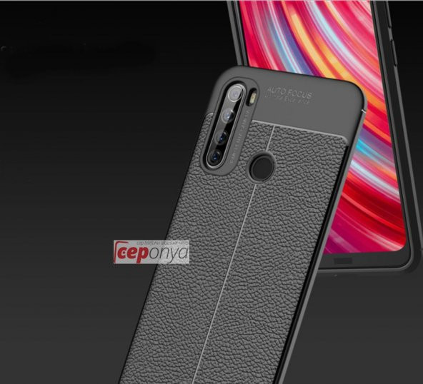 Xiaomi Redmi Note 8 Kamera Korumalı Deri Görünümlü Silikon Kılıf - 9