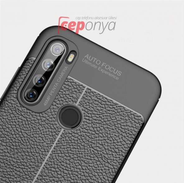 Xiaomi Redmi Note 8 Kamera Korumalı Deri Görünümlü Silikon Kılıf - 10