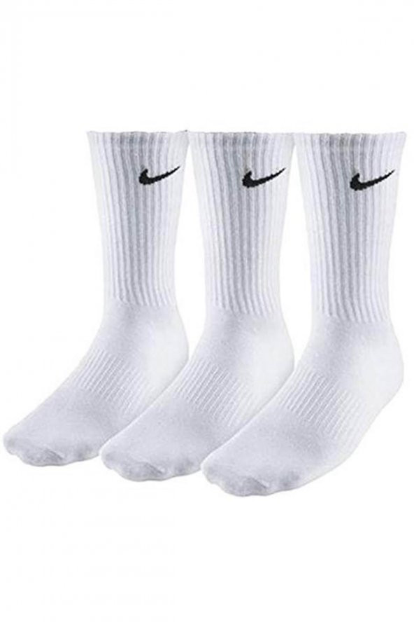 Nike SX4508-001 Beyaz 3 lü Spor Çorap Set