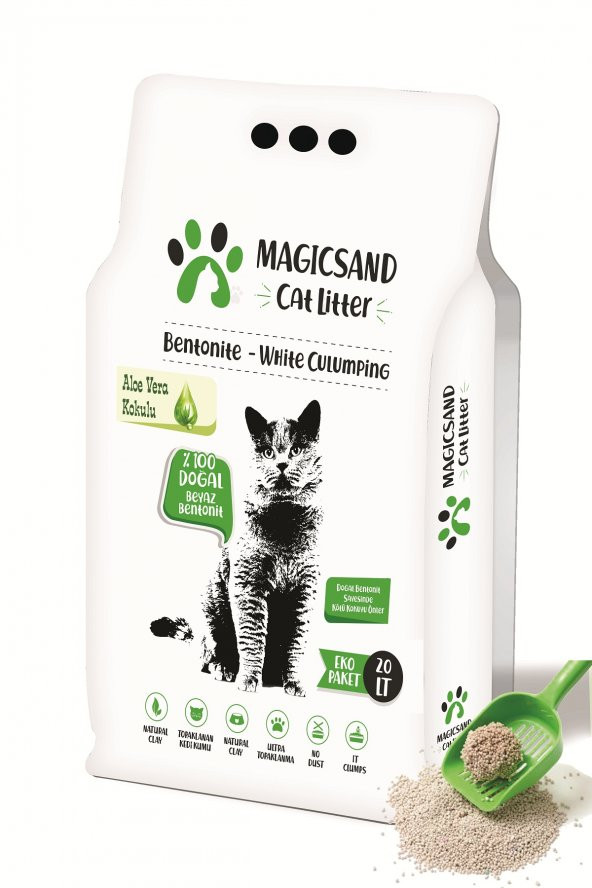 Magicsand Cat Litter Aloe vera Kedi Kumu İnce Taneli 20 lt