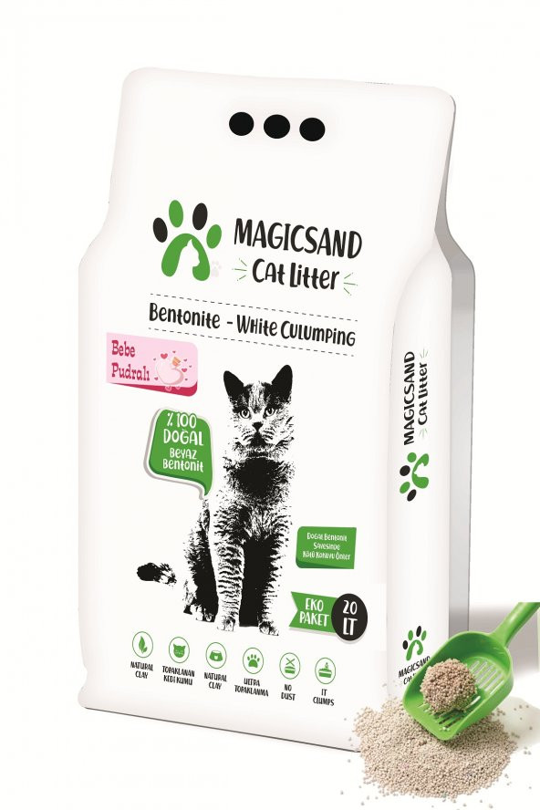 Magicsand Cat Litter Bebe Pudralı Kedi Kumu 20 lt İnce Taneli