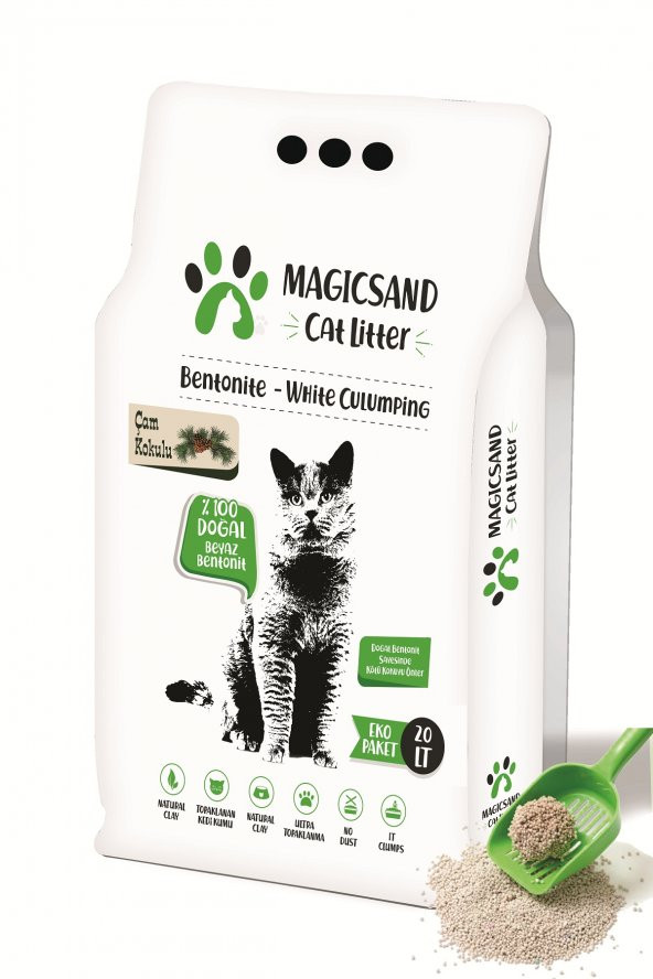 Magicsand Cat Litter Çam Kokulu Kedi Kumu 20 Lt İnce Tane