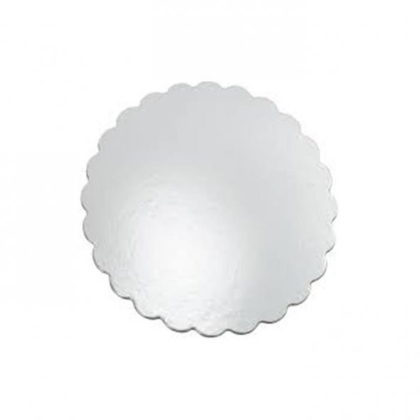 Yuvarlak Pasta Altlığı Gümüş Silver 18 cm