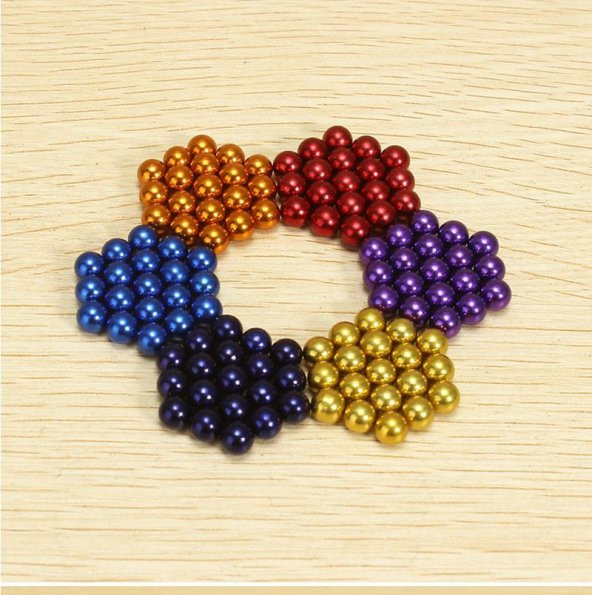 6 FARKLI KARIŞIK RENKLİ SİHİRLİ MANYETİK TOPLAR NEODYUM MIKNATIS BİLYE 216 ADET 5 MM NEO CUBE Neodymium - 8