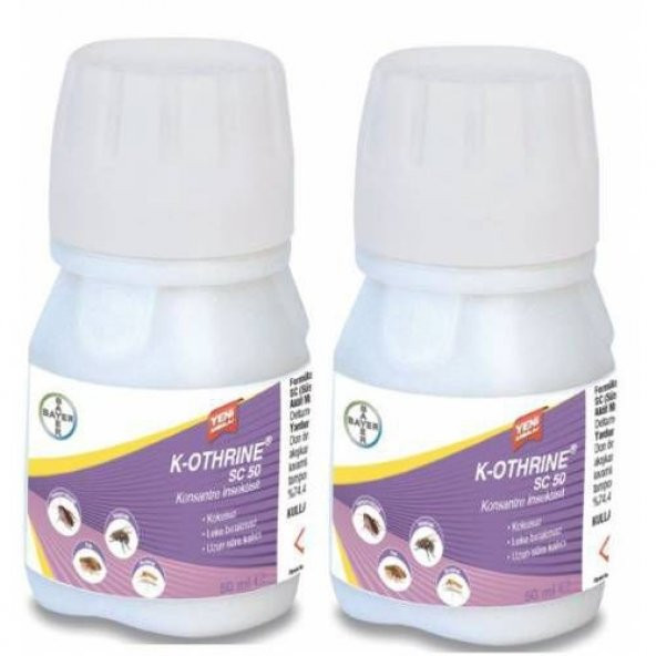 2 ADET Bayer K-Othrine SC 50 Haşere İlacı 50 ml - (Keotrin)-(KEOTHRİNE)KOKUSUZ GENEL BÖCEK İLACI