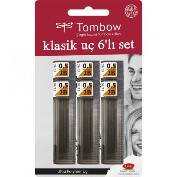 Tombow Uc 0,5 mm 2B Blisterli ( 6ad ) - Kalem Ucu 0.5