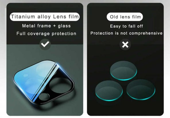 iPhone 11 Pro - 11 Pro Max 3D Metal Kamera Koruyucu - 7