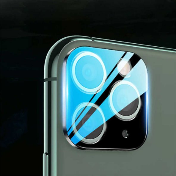 iPhone 11 Pro Max - 11 Pro 3D Metal Kamera Koruyucu - 12