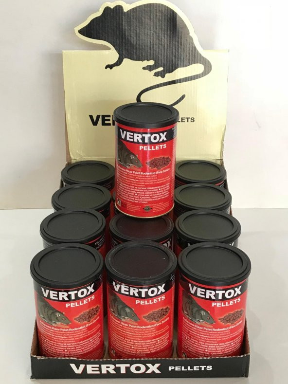 Vertox Pelet Fare Zehiri 100 Grlık 12 Adet Toptan Koli
