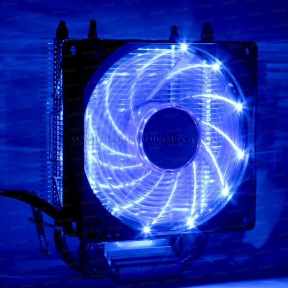 Dark Freezer X92BL, 92mm 4pin PWM Mavi Led Fanlı, 2x Isı Borusu, Direkt Kontak AMD Ryzen AM4 ve Intel Uyumlu İşlemci Soğutucu (DKCCX92BL)