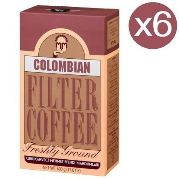 Mehmet Efendi Colombian Filtre Kahve 500 Gr x 6 Adet