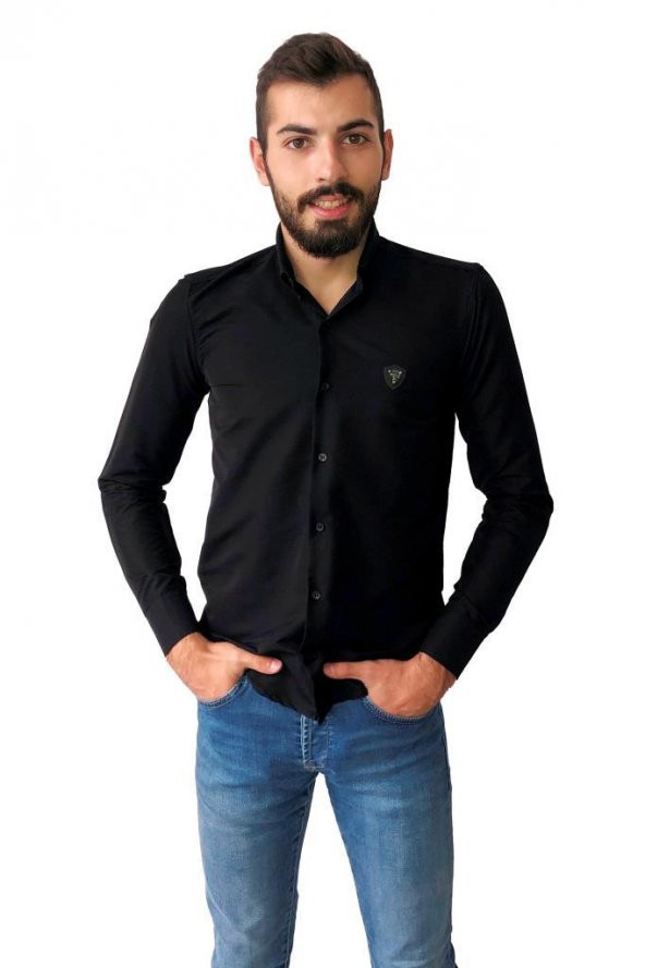 POLO GÖMLEK ENGLAND LONDON POLO CLUB ERKEK GÖMLEK SLİM FİT SİYAH - 3