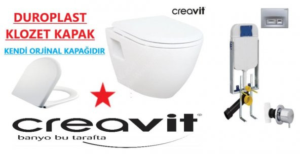 Creavit GR5001 Gömme Rezervuar - TP325 Asma Klozet 5li Set TEFEN KAPAK - 6