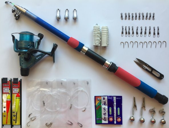 UcuzaAv 50 Parça 1. Kalite Olta Seti 2.7 metre Kamış 40lık Makine