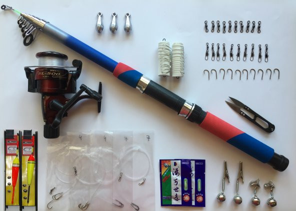 UcuzaAv 50 Parça 1. Kalite Olta Seti 3 metre Kamış 50'lik Makine