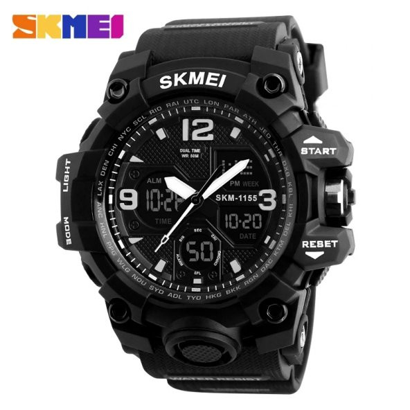 Skmei Erkek Kol Saati Analog Dijital Asker Saati Siyah Renk - 1