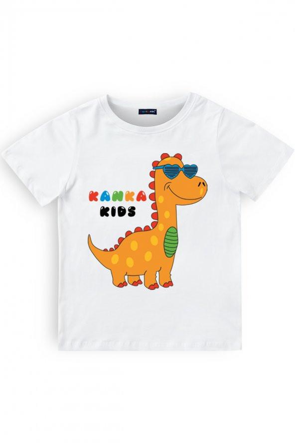 Kanka Kids Dino Baskılı Erkek Çocuk Penye Tshirt