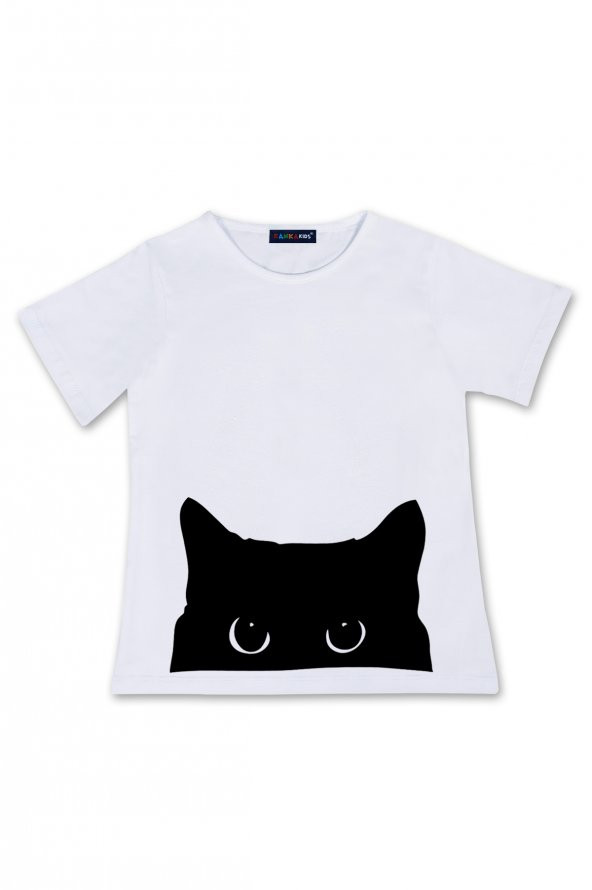 Kanka Kids Kız Çocuk Altta Kedi Penye Tshirt