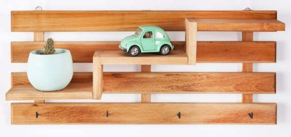 Dekoratif Ahşap Anahtarlık Askısı Duvar Rafı Dekoratif Raf Ahşap Merdiven Anahtarlık - 2