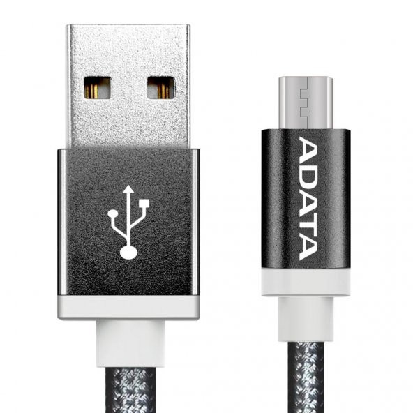 ADATA Micro USB 1MT. Şarj Kablosu Siyah Alüminyum (Androıd)
