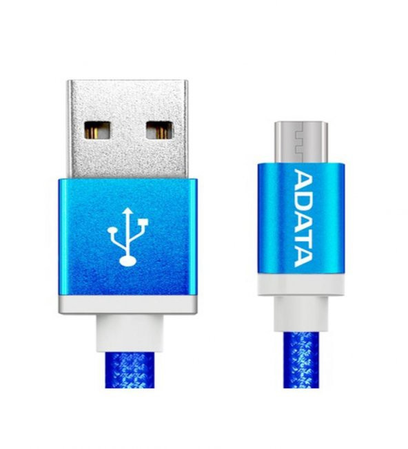 ADATA Micro USB 1MT. Şarj Kablosu Mavi Alüminyum (Androıd)