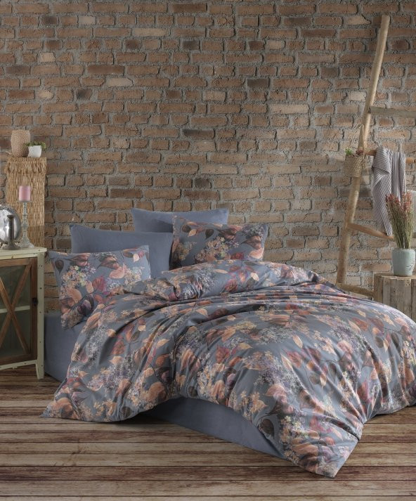 Nevresim Takımı - Cotton Touch Ranforce Pamuklu Çift Kişilik - Güz Gri - 2