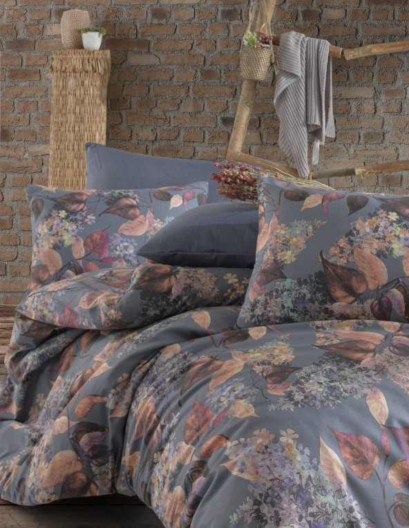 Nevresim Takımı - Cotton Touch Ranforce Pamuklu Çift Kişilik - Güz Gri - 3