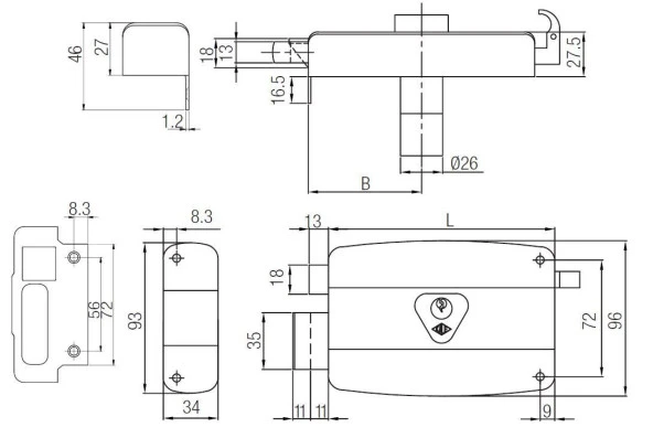 Kale 157-C Silindirli Tirajlı Kilit - 2
