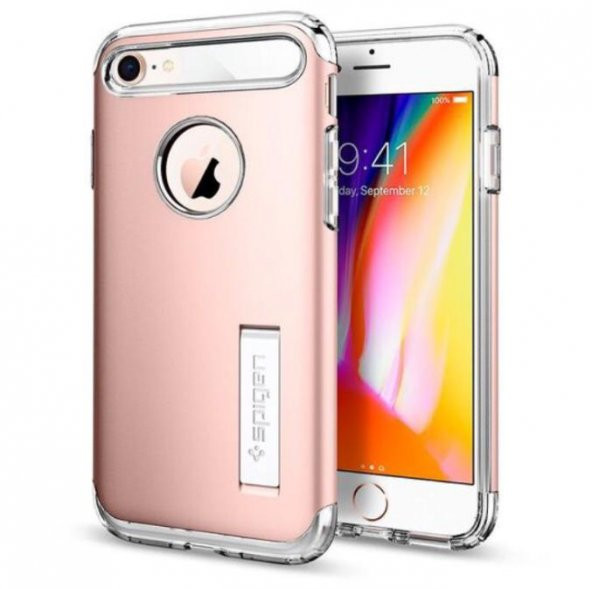 Spigen Apple iPhone 8 - iPhone 7 Kılıf Slim Armor Rose Gold 042CS20303 - 2