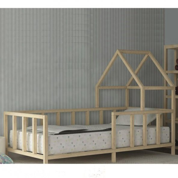 Markaawm Montessori Çocuk Yatak Doğal Çam 90X190 Karyola Selen