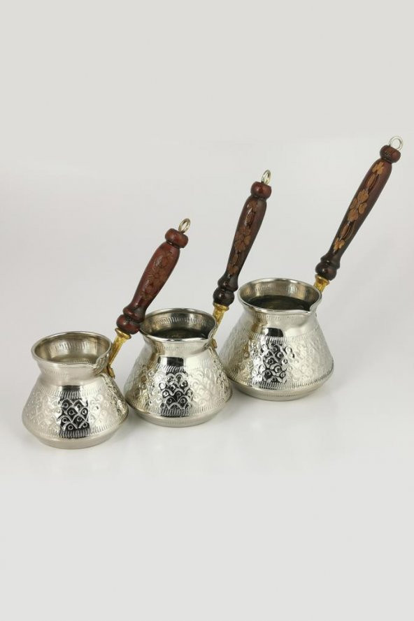 Orijinal Zımba Desen Bakır Cezve 3 lü - 2