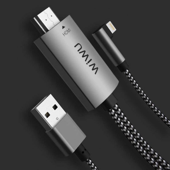Wiwu X7 iPhone Phone To TV HDMI Kablo Görüntü Aktarma Aparatı