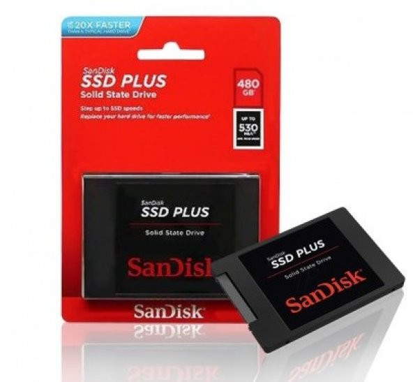 Sandisk Plus New 480GB 535Mb-445Mb 2.5inch Sata 3 SSD Disk (SDSSDA-480G-G26)