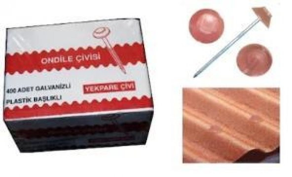 Onduline Çivisi 10cm Burgulu Pk 400 Adet Orjinal Onduline Marka