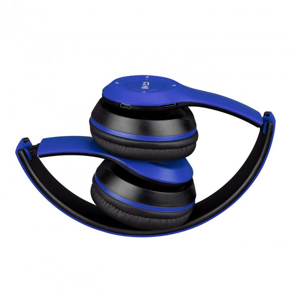 Hytech HY-XBK70 TF Kart Özellikli Siyah/Mavi Bluetooth Kulaklık - 4