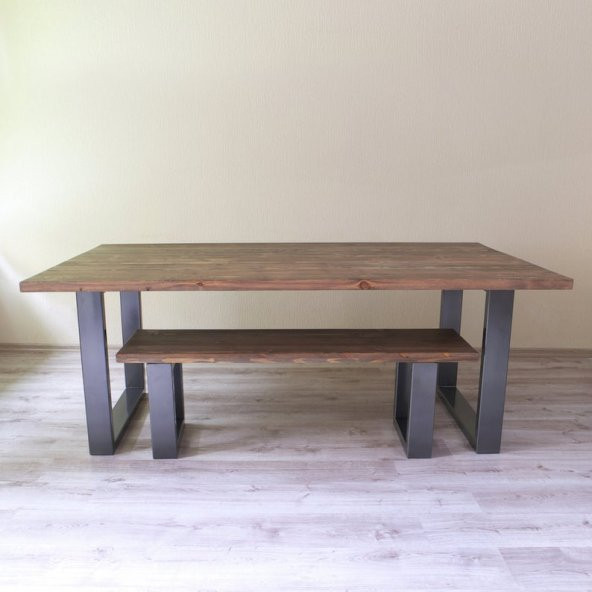 Ahşap Yemek Masa & Bank 180x80 Cm - 3
