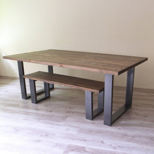 Ahşap Yemek Masa & Bank 180x80 Cm - 5