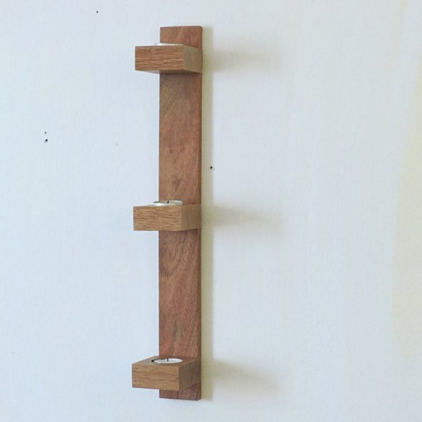 Ahşap Uzun Mumluk - Resim 3