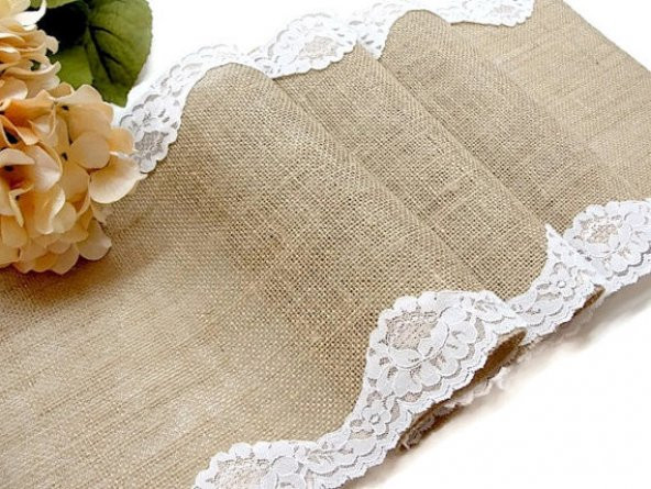 Runner Jüt Dantelli Çift Kenar 40x200 Cm - Resim 2