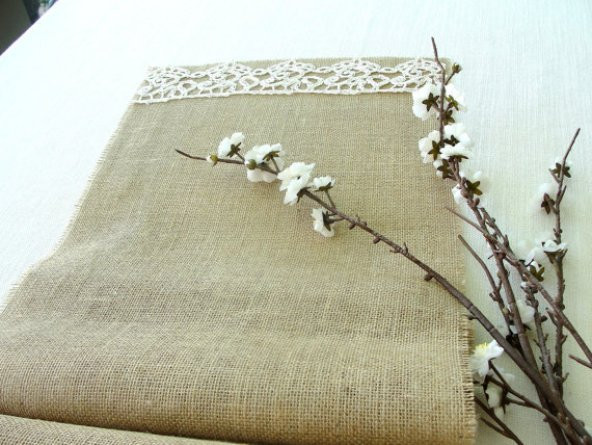 Runner Jüt Dantelli Kısa Kenar 40x200 Cm - Resim 2