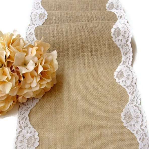 Runner Jüt Dantelli Çift Kenar 40x200 Cm - Resim 3