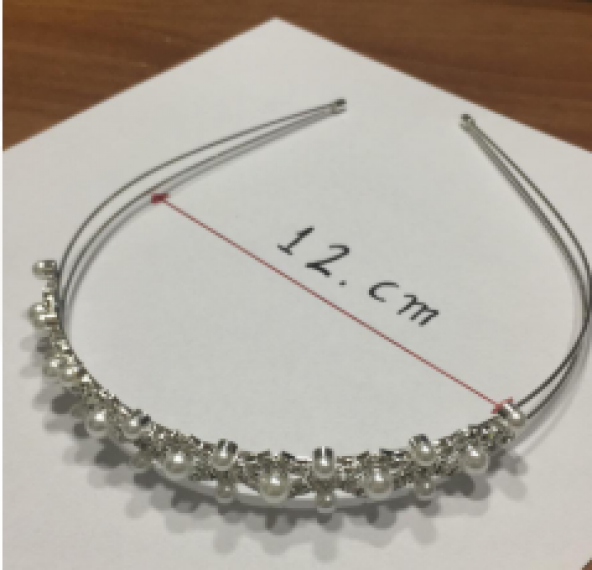 Yeni Parlak Kristal Taklidi Inci Bandı Gümüş Düğün Tiara Saç - 2